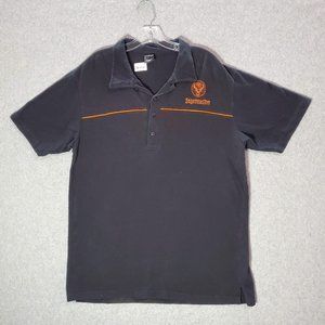 Jagermeister Men Polo Shirt XL Black Logo Golf Deer‎ Embroidered Short Sleeve
